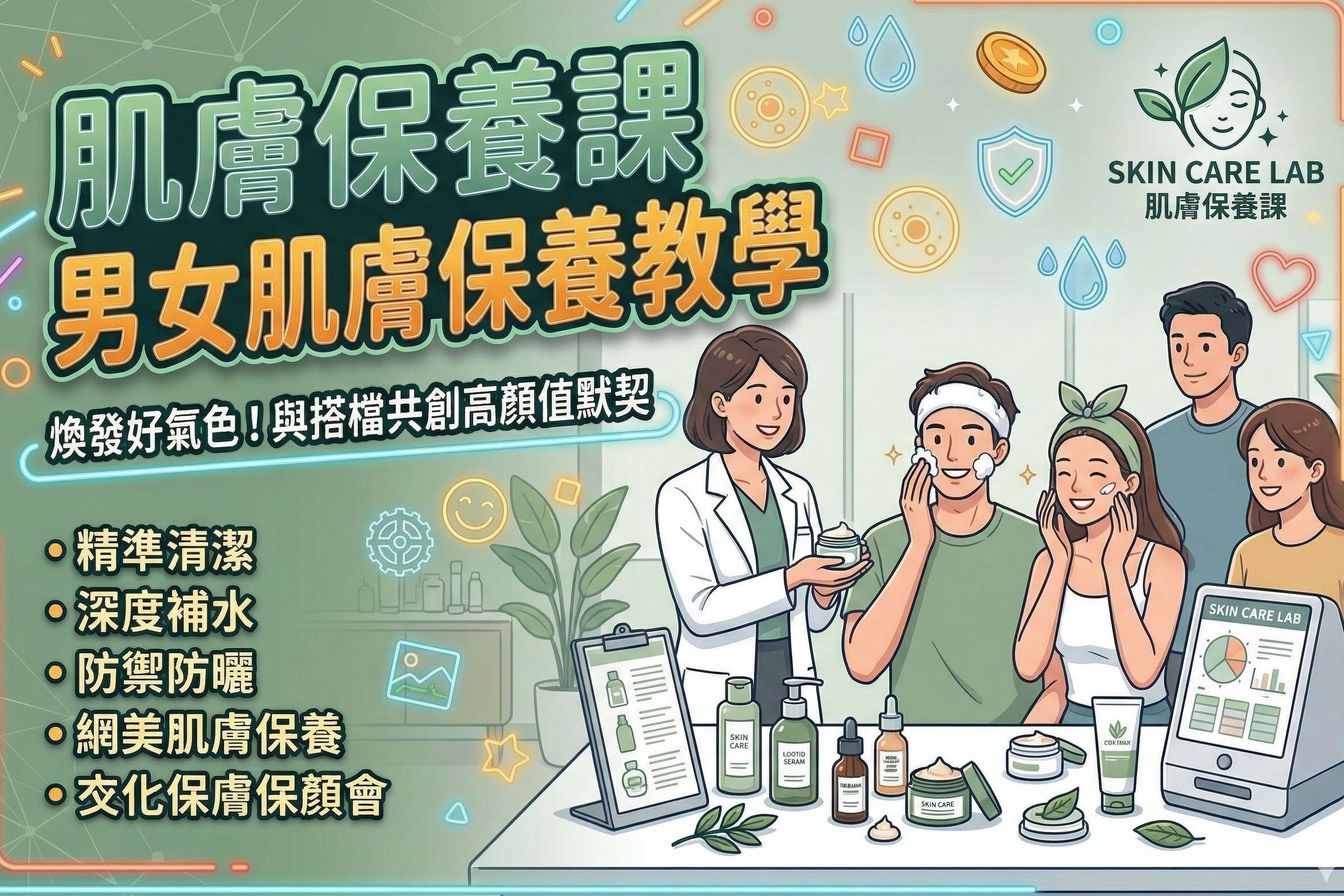 肌膚保養課男女肌膚保養教學